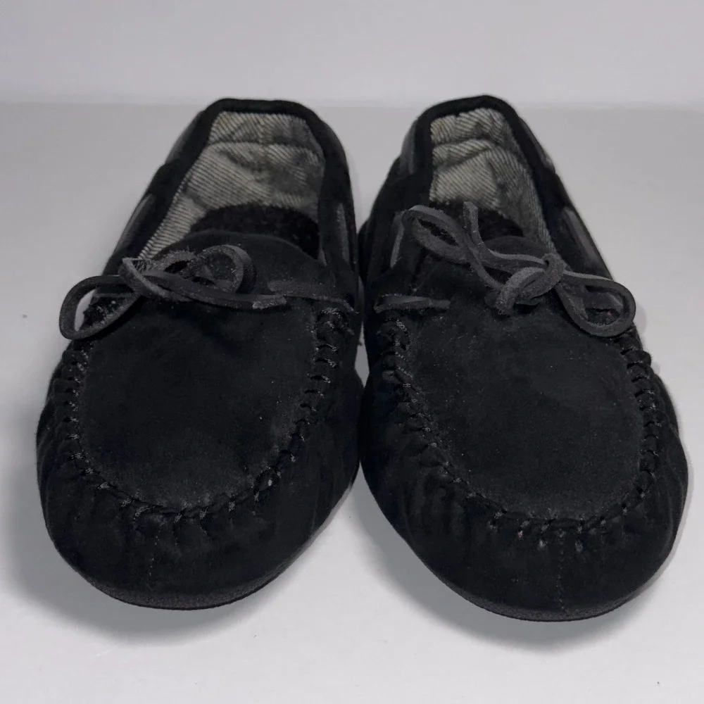 Cat & Jack Boys Black Lionel Moccasin‎ Slippers Size 1